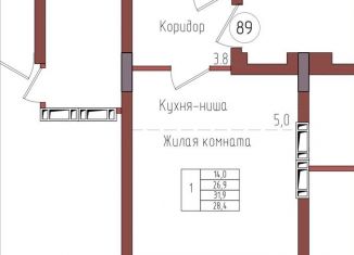 Продажа 1-ком. квартиры, 28.4 м2, Калининград