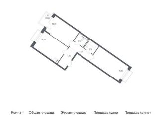 Продается 2-комнатная квартира, 58.1 м2, Московская область, жилой комплекс Рублёвский Квартал, 57