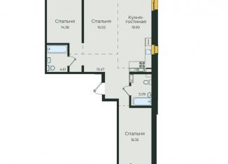 Продам квартиру со свободной планировкой, 94.3 м2, Иркутск, улица Пискунова, 132
