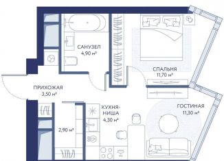Продаю двухкомнатную квартиру, 38.6 м2, Москва, район Раменки, 1-й Сетуньский проезд, вл8