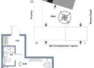 Продается квартира студия, 28.8 м2, Тюмень, Калининский округ, улица Новосёлов, 104