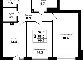 Продажа 2-ком. квартиры, 69.2 м2, Самара, Промышленный район