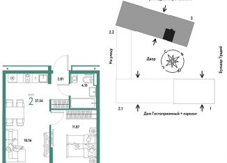 Продаю двухкомнатную квартиру, 37.3 м2, Тюменская область, улица Новосёлов, 104