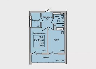 Продажа 1-комнатной квартиры, 37.8 м2, Ростовская область