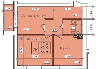 Продам двухкомнатную квартиру, 55.9 м2, Ивановская область