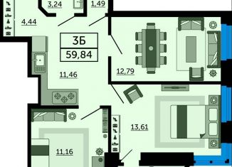 Продам трехкомнатную квартиру, 59.8 м2, Ростов-на-Дону, Железнодорожный район, Привокзальная улица, 9