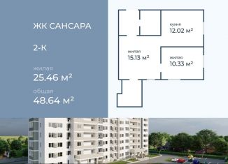 Продается 2-комнатная квартира, 48.6 м2, Волгоградская область, улица имени Горишного, 98