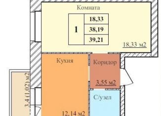 1-комнатная квартира на продажу, 39.2 м2, Ярославская область, 2-й Норский переулок, 8