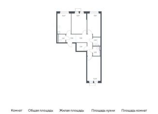 Продажа 3-комнатной квартиры, 78.4 м2, Химки, жилой комплекс Квартал Ивакино, к2