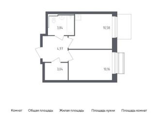 Однокомнатная квартира на продажу, 32.6 м2, Московская область