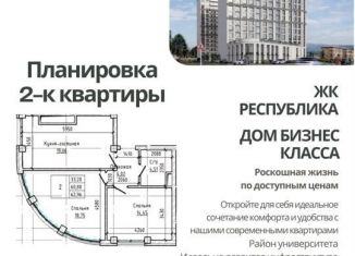 Продажа двухкомнатной квартиры, 63 м2, Нальчик, улица Ахохова, 104, район Хладокомбинат
