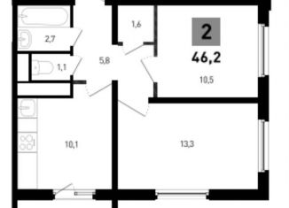 Продажа 2-комнатной квартиры, 46 м2, Ростов-на-Дону, Советский район, улица Ткачёва, 9/1