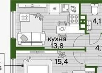 1-ком. квартира на продажу, 39.5 м2, Краснодар, улица Марины Цветаевой, 13