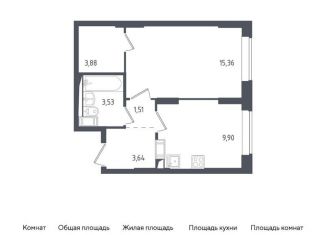 Продается однокомнатная квартира, 37.8 м2, Московская область, улица Академика Северина, 14