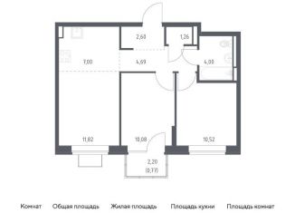 Продается двухкомнатная квартира, 52.7 м2, Московская область, жилой комплекс Богдановский Лес, 10.2