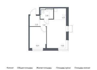 Продается 1-комнатная квартира, 40.8 м2, Ленинский городской округ, жилой комплекс Богдановский Лес, 7.3