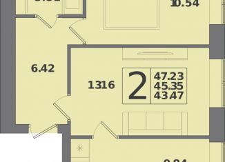 Продажа двухкомнатной квартиры, 47.2 м2, Калининградская область, Крейсерская улица, 13к1