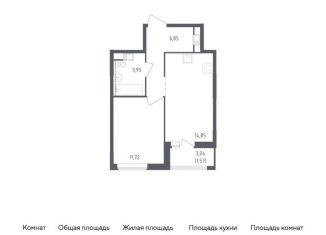 Продается однокомнатная квартира, 38.9 м2, деревня Новосаратовка