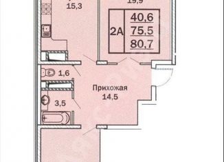 Продажа двухкомнатной квартиры, 60 м2, село Кулешовка, Первомайская улица, 1В