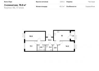 Продается трехкомнатная квартира, 78.8 м2, Ярославль, Кировский район, Советская площадь