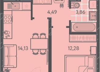 Продам однокомнатную квартиру, 36.9 м2, Краснодарский край