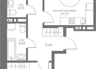 Продается двухкомнатная квартира, 61.5 м2, деревня Патрушева, улица Петра Ершова, 8