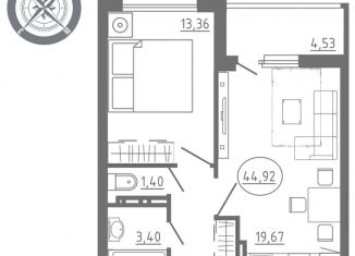 Продам 1-комнатную квартиру, 47.6 м2, Орёл, Раздольная улица, 29, Северный район