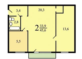 Продается 2-ком. квартира, 45 м2, Москва, улица Расковой, 7, метро Динамо