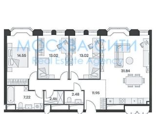 Продаю трехкомнатную квартиру, 96.5 м2, Москва, 1-я улица Ямского Поля, 28с3, метро Менделеевская