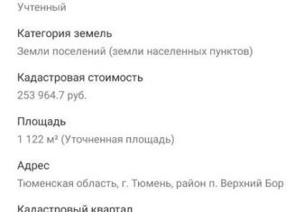 Земельный участок на продажу, 11 сот., городской округ Тюмень, Салаирский тракт