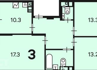 Продам 3-ком. квартиру, 71.9 м2, посёлок Восточный, улица 9 Мая, 28к1