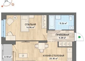 Продается однокомнатная квартира, 48.8 м2, Екатеринбург, улица Краснофлотцев, 69, улица Краснофлотцев