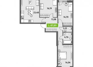 Продаю 3-ком. квартиру, 87.9 м2, Санкт-Петербург, метро Звёздная