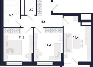 Продается 2-ком. квартира, 54.8 м2, Екатеринбург, метро Площадь 1905 года