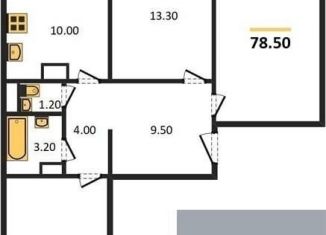 Продам трехкомнатную квартиру, 78.5 м2, Воронеж, ЖК Лазурный, улица Маршала Одинцова, 25Б/33