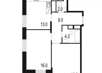 Продам 2-комнатную квартиру, 65 м2, Одинцово, жилой комплекс Союзный, к2, ЖК Союзный