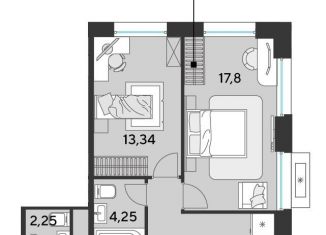 2-комнатная квартира на продажу, 61.3 м2, Реутов