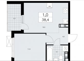 Продам 1-комнатную квартиру, 38.4 м2, Ленинградская область