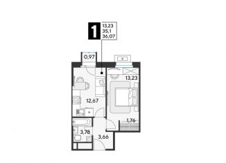 Продам 1-комнатную квартиру, 36.1 м2, Реутов