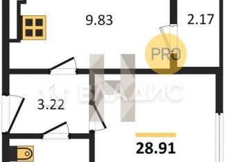 1-ком. квартира на продажу, 28.9 м2, Калининград, Интернациональная улица, 16, ЖК Белый Сад