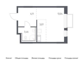 Продам квартиру студию, 25.7 м2, посёлок Мирный, жилой комплекс Томилино Парк, к6.2