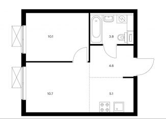 Продается двухкомнатная квартира, 34.3 м2, Москва, ЖК Большая Очаковская 2