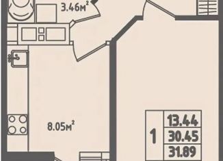 Продаю однокомнатную квартиру, 32 м2, аул Новая Адыгея, Береговая улица, 3к16, ЖК Другие Берега