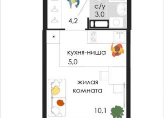 Продажа квартиры студии, 22.3 м2, Пермь, Кузнецкая улица, 52