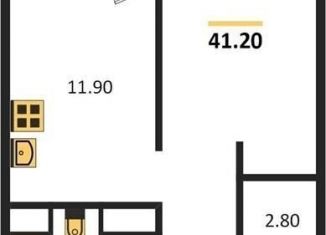 Продаю 1-комнатную квартиру, 41.2 м2, Новосибирск, Красный проспект, 220, ЖК Нобель