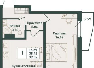 Продается 1-комнатная квартира, 39 м2, Ленинградская область