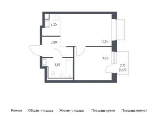 Продаю однокомнатную квартиру, 32.8 м2, посёлок Мирный, жилой комплекс Томилино Парк, к6.1