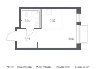 Квартира на продажу студия, 22.2 м2, посёлок Мирный, жилой комплекс Томилино Парк, к6.2