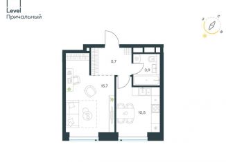 Продажа 1-комнатной квартиры, 35.8 м2, Москва, Причальный проезд, 10А, ЖК Левел Причальный