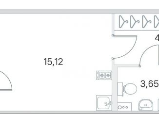 Продается квартира студия, 24.5 м2, посёлок Стрельна, ЖК Любоград